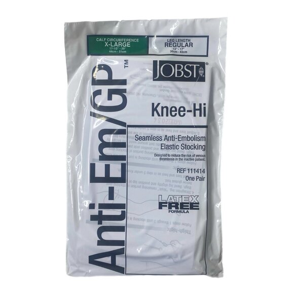 JOBST Knee-Hi Seamless Elastic Stockings 12 ANTI-EM/GP X-Large NEW IN BOX - Picture 3 of 8